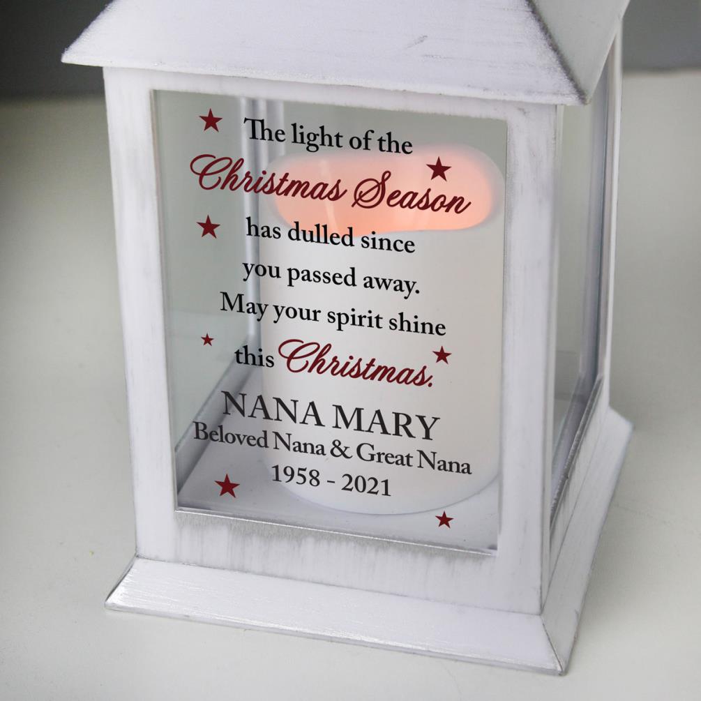 Personalised Christmas Season Memorial White Lantern Extra Image 3